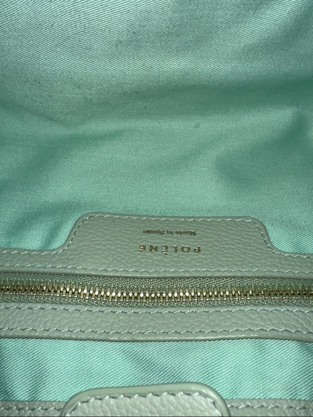 Polene Numero Neuf Mint Green Leather Handbag - Picture 8 of 14
